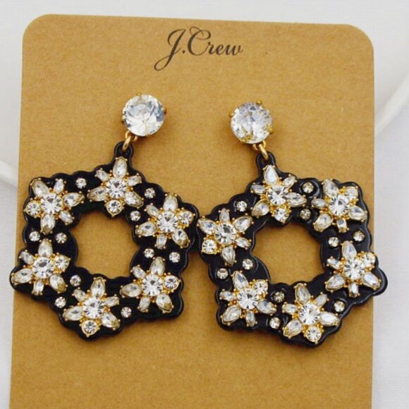 JCREW | Floral Hoops with Crystals - Picture 1 of 3